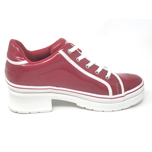 Skechers Heartbeats Y2K Chunky Heel Platform Sneakers Red Women's 10 74362 - Picture 5 of 10